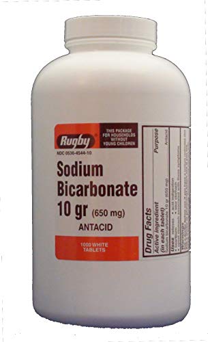 Rugby Sodium Bicarbonate 10 Grains Tablets Relieve Heartburn, Antacid - 1000 Ea #TOP12