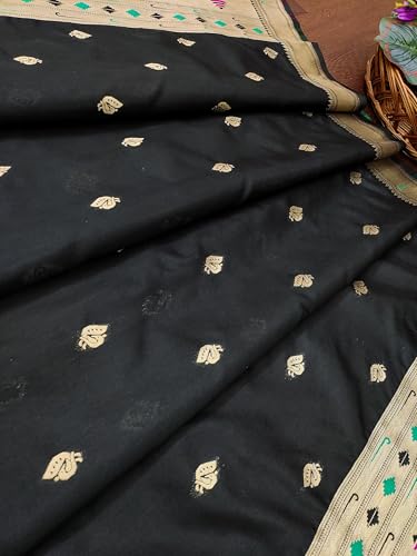 Image of DEVANGI Women's Woven Paithani Banarasi Silk Dupatta /Chunni For Women, Floral Print 1 Meter Wide and 2.3 Meter Length Printed Designer Dupatta /Chunni For Girls