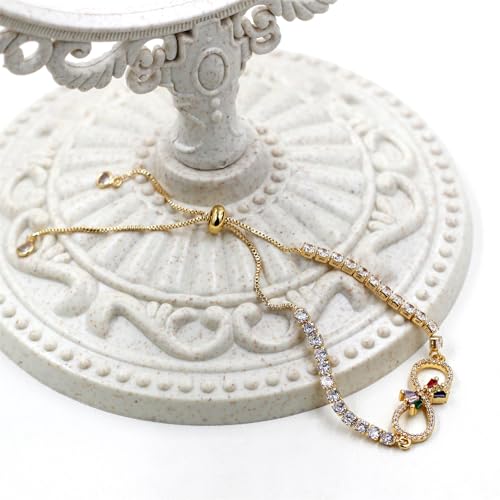 Image of Eternal Shape Butterfly 18k Gold Plated Braided Beaded Bracelets with Zirconia Loyal Heart Bracelet for Women Mom Grandma Sister Best Friends | Mother's Day Birthday Party Christmas Gift YA4729