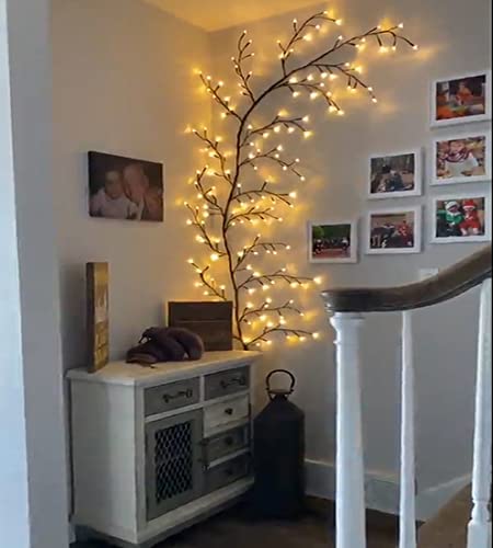 Lighted Vines For Home Decor With Remote Control, 7.5Ft Christmas Swags Decorations Indoor Walls Decor Artificial Tree Branches 144 Leds Willow Vine Lights For Walls Bedroom Living Room Decor (1Pcs) #TOP4