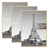 upsimples 3 Pack Bilderrahmen 50x70, 50x70 cm Posterrahmen Schwarz für Fotogalerie, Einschubstreifen, Horizontale oder Vertikale Wandmontage