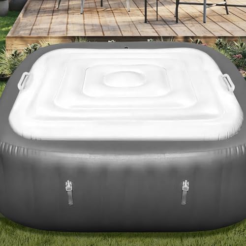 Cubierta de spa inflable aislante y plegable para proteger el jacuzzi en el patio 4