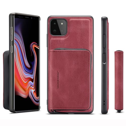 Étui portefeuille à fermeture éclair Samsung A22 4G rouge