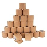 【Starke Klebrigkeit Selbsthaftende Bandage】- Selbstklebender aus kohäsivem elastischem Latexvliesstoff mit Selbstklebbarkeit, damit sich das Klebeband nicht löst und leicht abfällt. Dehnbarer Stoff kann ohne Schere leicht gerissen werden.