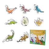 Dinosaurier-Bäckerei-Ausstechformen-Set – 8-teiliges Edelstahl-Dino-Sandwich- und Keksformen, lustige Backwerkzeuge für Pfannkuchen, Brot, Süßigkeiten, Seife, Fondant, Kuchendekoration, Kinderessen