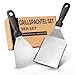 𝗛𝗔𝗩𝗘𝗡𝗛𝗔𝗨𝗦 Grillspachtel Edelstahl 2er Set I 2X Plancha Spachtel extra großer Spachtelfläche 10 & 12cm breit I hochwertige Grill Spachtel extra dick I Grill Spachtel Edelstahl, kein verbiegen