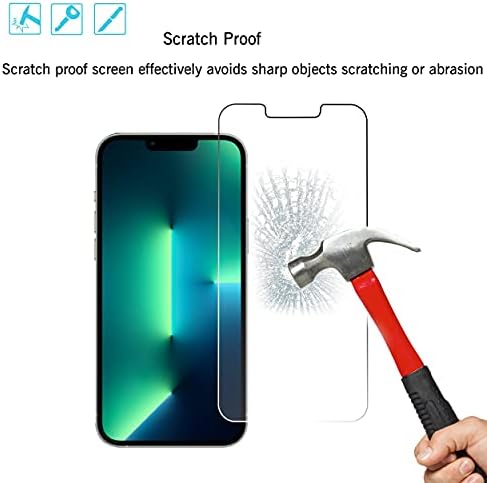 Ailun Screen Protector, 2 Pack iPhone 13 Pro [6.1 inch] Display 2021 + Camera Lens Protector, 2 Pack Tempered Glass Film [9H Hardness] - HD [Not Compatible with iPhone 13 Pro Max] [4 Pack]