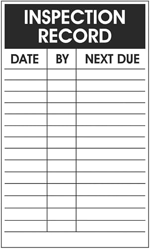 NMC Monthly Inspection Record Label