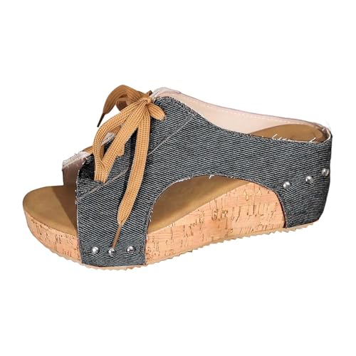 Pantoufle été femme confortable avec lacets ajustables et plats
