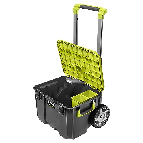 RYOBI LINK Aufbewahrungsbox RSL201 Werkzeugbox inkl. Trolley (bis zu 90 kg Tragfähigkeit, Wasserdicht nach IP65)