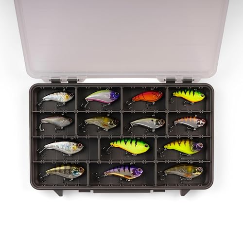 Image of Plano StowAway 3700 Thin Stow Tackle Box, with Corrosion-Preventive Rustricor, Single Latch Design, Transparent DuraView Lid, Stackable Storage for Fishing Bait, Lures and Gear