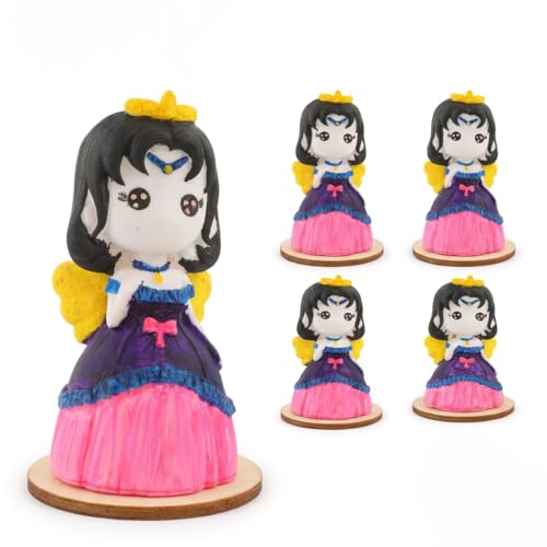 Image of Spartan Kids Paint Your Own Princess Figurine Piggy Bank for Kids, DIY Watercolor Craft Activity Set with Lock, Creative Money Saving Box for Boys and Girls, Best Birthday Party Return Gift (5, Doll)
