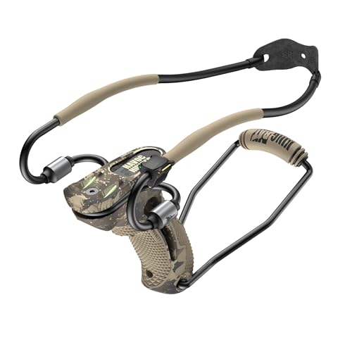 King Rat Slingshots by Barnett, Havoc Hunter Slingshot, Includes Double-X Tapered Speed Bands, Hotshot .38 Caliber Ammo, & Brushed Leather Pouch