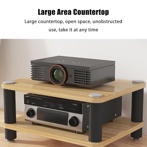 Rack stéréo marron de 47cm doté de finitions soignées pour équipement audio