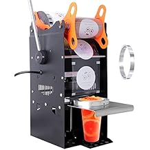 JIAWANSHUN Manual Cup Sealing Machine Electric Cup Sealer for Bubble Boba Milk Tea Cup Sealer for Height 170mm 90mm/95mm Plastic and Paper Cup 110V
