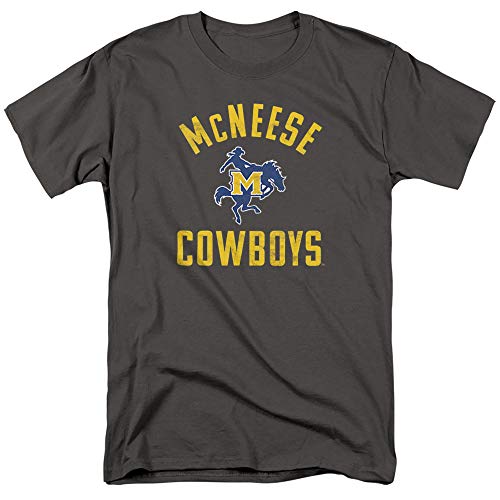 McNeese State University Official Cowboys Logo Unisex Adult T-Shirt, Charcoal, Large