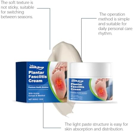 South Moon Plantar Fasciitis Cream,Herbal Therapy Product for Heel Spur,Heel Spurs, Knee, Hands & Legs(60G/2.12Oz)