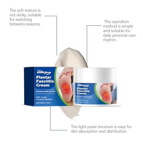 South Moon Plantar Fasciitis Cream,Herbal Therapy Product for Heel Spur,Heel Spurs, Knee, Hands & Legs(60G/2.12Oz)