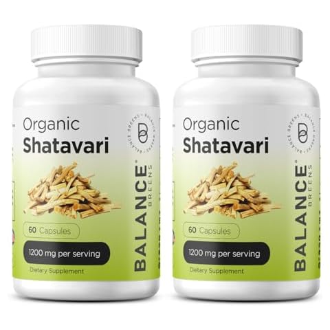 Organic Shatavari Capsules 1200mg - 60 Capsules - Lactation Vitamins for Breastfeeding - Hormonal Balance for Women - Asparagus Racemosus Roots Herb Cover