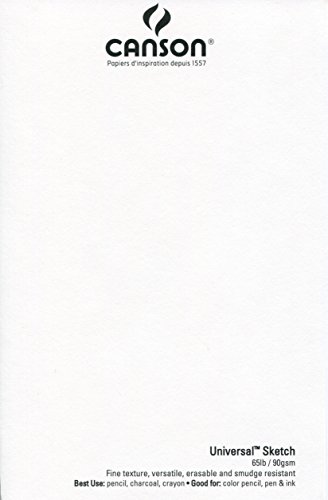 Canson 702-193 Universal Sketch Pad, Side Wire Bound, 11” x 14”, White