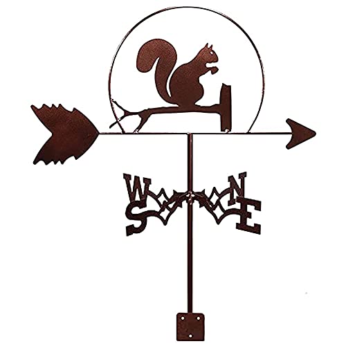 Riyyow Vanière météo for Squirrel Chipmunk Model Métal Weathervane avec revêtement Anti-Rouille Vente à Vent Pratique avec Arrow Indicateur de Direction de Jardin de Jardin extérieure
