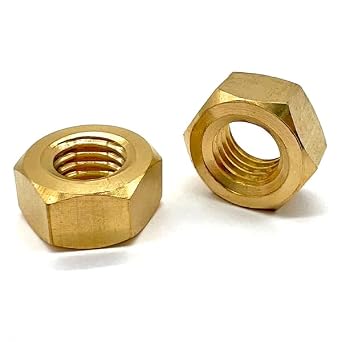 50 Pieces #6-32 Brass Finished Hex Nuts