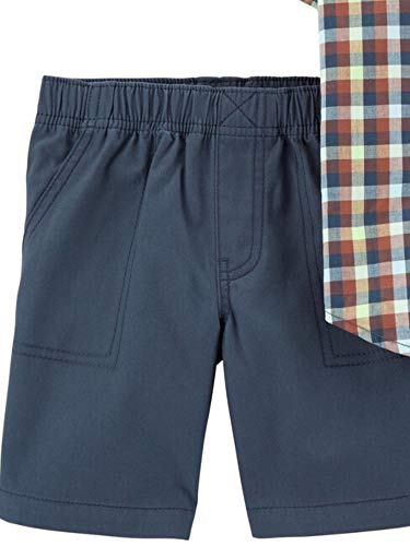 Carter's Infant & Toddler Boys Blue Plaid Button Up Shirt & Shorts Outfit 24M #TOP2