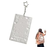 Kartenschutzhülle, Kartenhalter für Schlüsselanhänger – Schmetterlingsstern, harter Ausweishalter, Ausweishülle, Kartenhalter, Fotokartenhülle für Mahlzeiten, Karten, Buskarten, Fotos