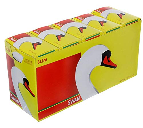JDbrands SWAN Slimline Filter Tips-10 box-1650 Tips Paper Yellow 4 x 4 x 2 cm