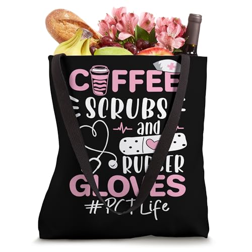PCT Week Coffee Scrubs Rubber Gloves Patient Care Technician Tote Bag miniatura 4