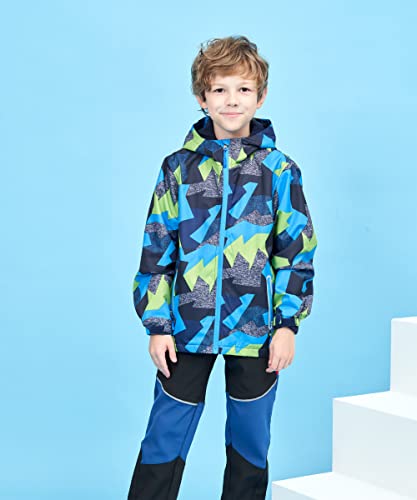 M2C Boys Outdoor Color Block Fleece Lining Windproof Jackets with Hood2