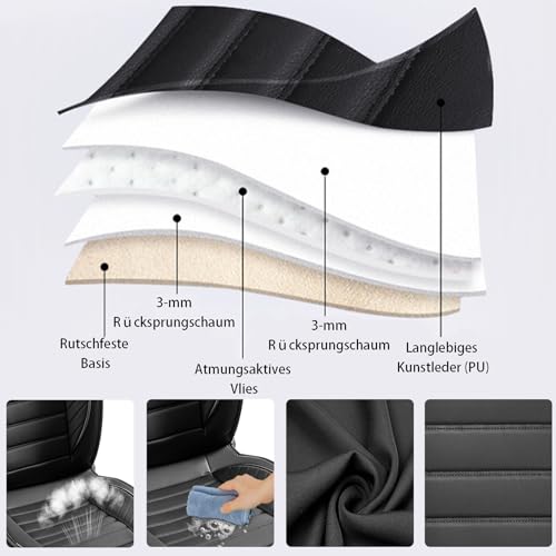 Chifeng Coprisedili Universali In Similpelle Per 2 Sedili Anteriori Ford C-Max, Edge, Fiesta Van, Focus, Grand C-Max, Ka, Ka+ Plus, Kuga, Mondeo, Puma, S-Max - 7