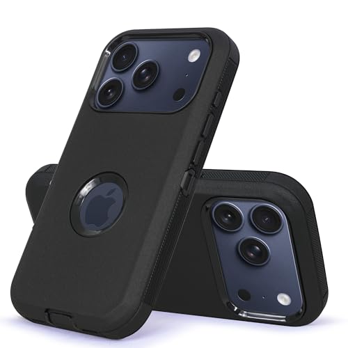 Coque iPhone 17 Pro antichoc résolvant les risques de casse d'écran avec clip ceinture noir