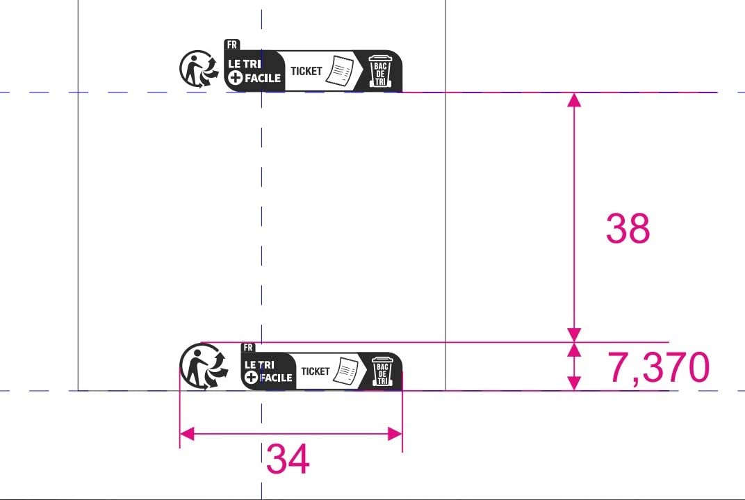 100 Rollo de Papel Térmico 57 x 40 x 12 Bobina Tarjeta Bancaria 55g Rollo TPE con Logo Triman de Reciclaje Papel Térmico Libre de Bisfenol A Cumple con la Legislación AGEC Señalización de
