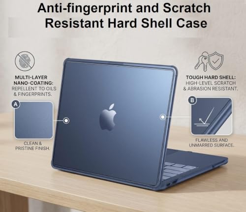 Image of Midkart Case Compatible with MacBook Neo 13 inch Case 2026 Release Model A3404 with A18 Pro Chip Matte Finish Scratches & Fingerprints Resistant Hard Shell Cover with Reinforced Corners, Indigo