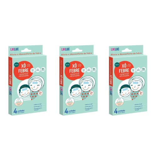 Kit 3 Xô Febre Adesivos Compressas Refrescante Alivio da Febre 12 Uni