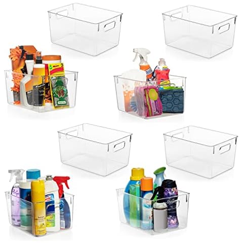 CLEARSPACE Plastic Storage Bins - Perfect Kitchen Organization - Fridge Organizer, Pantry Organization and Storage Bins, Cabinet Organizers (8 Pack) Cover