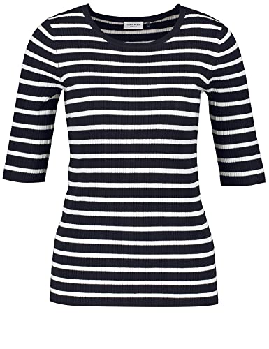 Gerry Weber Damen Kurzarmpullover aus feinem Rippstrick halber Arm...