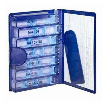 Pilulier Médidose Semainier Magnien Ref 0066 Bordeaux pour gestion de traitement
