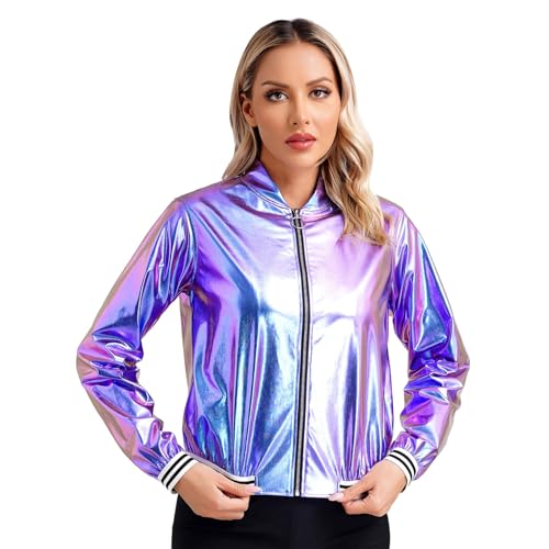 Veste métallique femme pour costume de fête à thème et réveillon du nouvel an