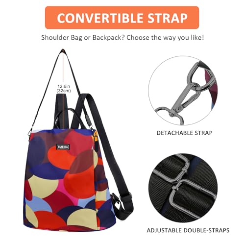 Image of Backpack for Women Anti Theft Back Pack Purse Waterproof Nylon Backpack for College Bookbag Fashion Travel Shoulder Bag Colorful Polka Dots