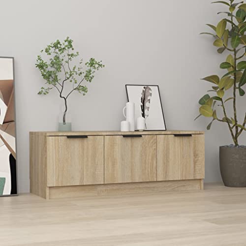 puraday Mobile per TV, soggiorno, materiale in legno, 102 x 35 x 36,5 cm, rovere Sonoma, resistente all'umidità, sala da pranzo, stereo, classico, TV