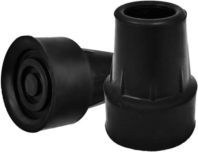 Ez2care Rubber Cane Tip, Fit 3/4 Inch Shaft, Black, set of two