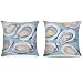 awdschkj Pastel Blue Coastal Oyster Beach Pillow Covers 18x18, Preppy Beach Room Decor, Preppy Blue Coastal Nautical Beachy Decorative Throw Pillow Covers for Home Room Dorm Apartment, Set of 2
