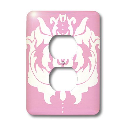Placa de Interruptor 3dRose lsp_44162_6 Estilo Damasco Rosa 3