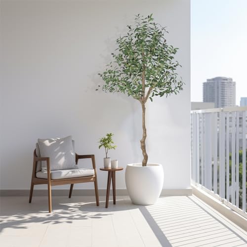 AnTing Albero di ulivo artificiale, 1,8 m, rami di ulivo e frutti finti con vaso, per decorazione della casa, regalo per interni, confezione da 2