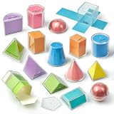 TOMMYHOME Geometric Shapes Manipulatives, 16pc Geometric Solids Set Folding Demonstrator Manipulatives for School Teaching Math, Classroom Must Haves, Homeschool Math Teaching Supplies (16 PCS)