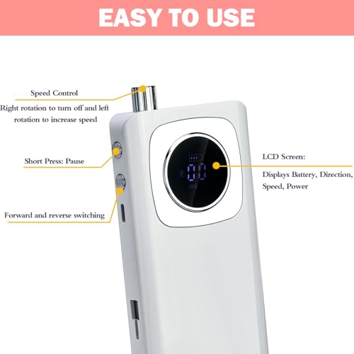 Lime à ongles électrique 45000 tr/min portable avec 6 embouts