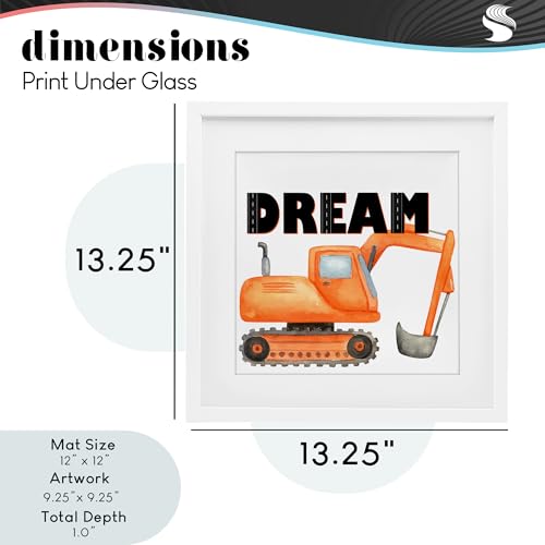 Impression encadrée pelleteuse orange Stupell Industries 33 x 13 cm