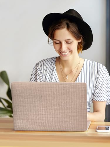 Seorsok Compatible with MacBook Pro 13 inch Case M2 2023,2022,2021-2016 A2338 M1 A2251 A2289 A2159 A1989 A1708 A1706,Elegant Leather Plastic Hard Shell Case with Keyboard Cover,Brown No Logo Cutout